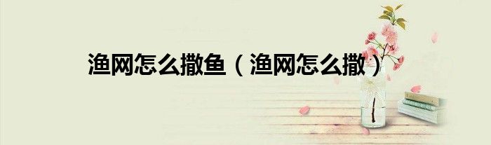 渔网怎么撒鱼（渔网怎么撒）