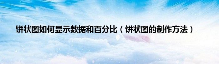 饼状图如何显示数据和百分比（饼状图的制作方法）