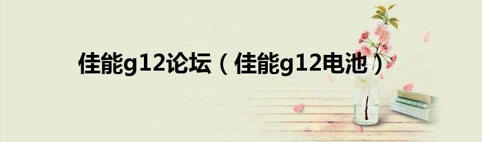 佳能g12论坛（佳能g12电池）